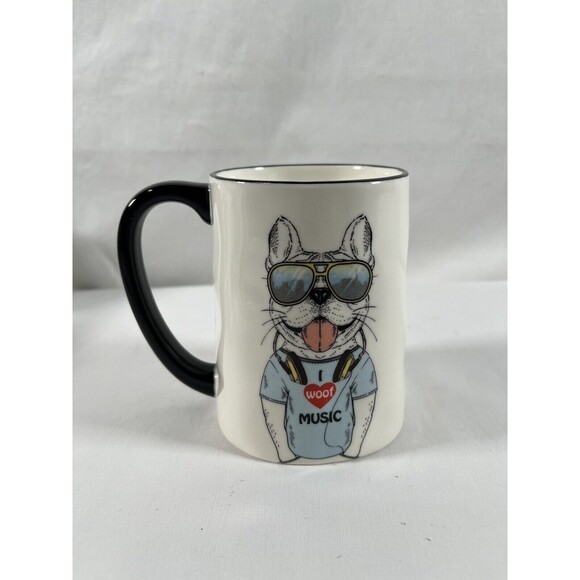 New Hipster Animal Coffee Mug Dog Stoneware 518ml 17.5 oz - Picture 2 of 6
